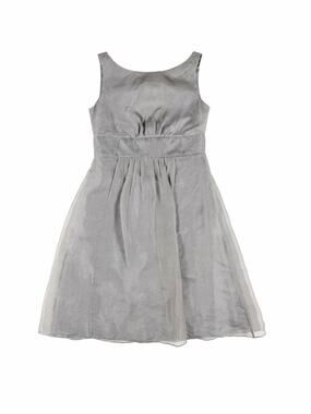 Melissa Sweet Girls Silver Organza Party Dress with Rosette Back Size 12